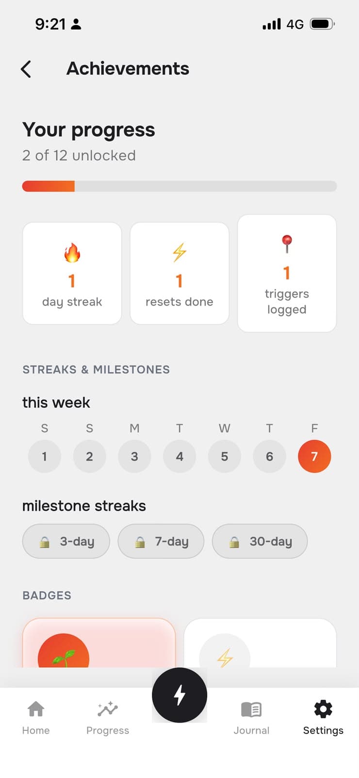 AngerEase achievements screen