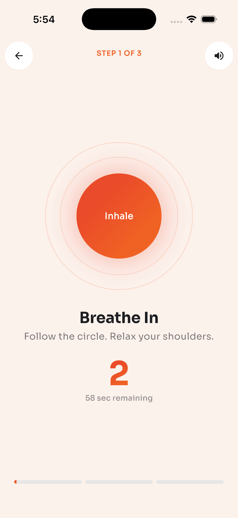 AngerEase guided breathing screen