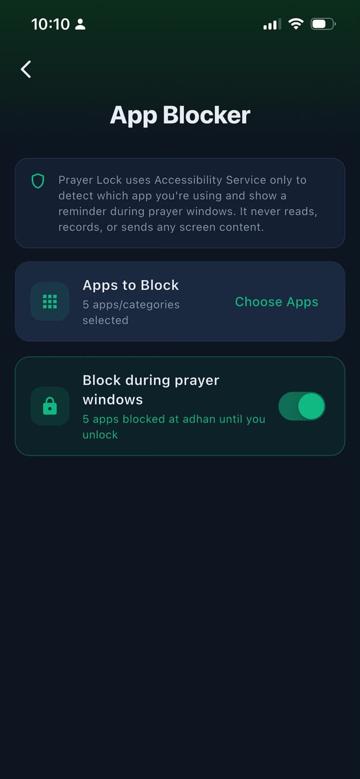 Prayer Lock prayer reminder overlay