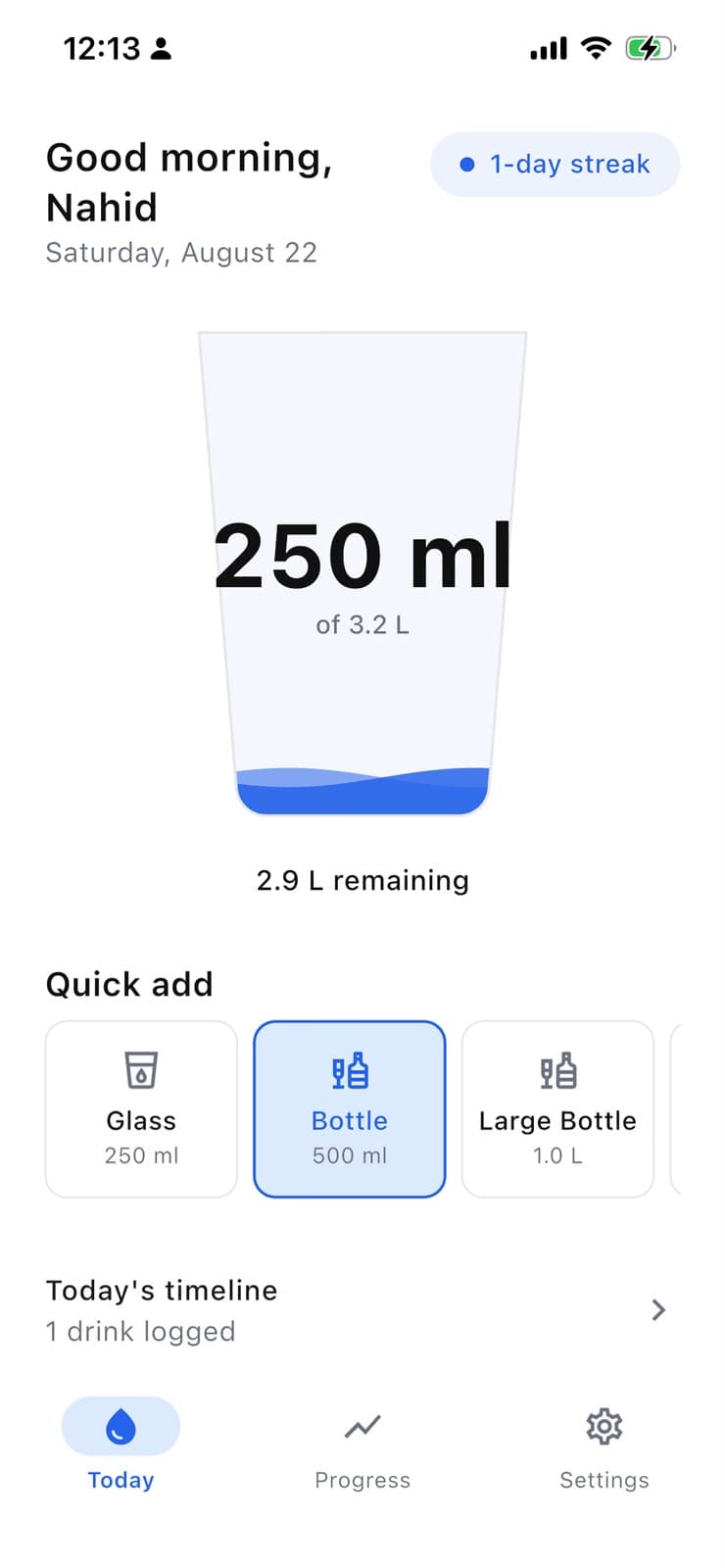 Drink Time today screen
